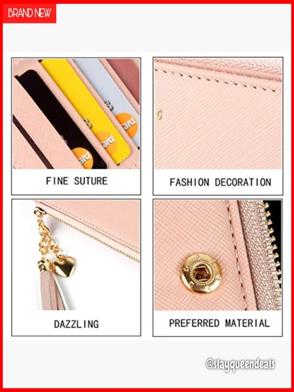 Slim RFID Blocking Leather Wallet with Phone Pocket, 11 Card Slots